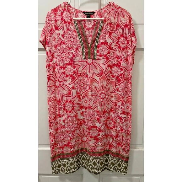 Tommy Bahama Sheer Colorful Short Top Swim Cover Up Size S Pink Tropical - Picture 1 of 4